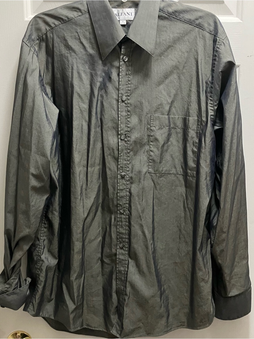 Alfani men's long-sleeve dress shirt Dark Gray 15 1/2 34/35 Button Up